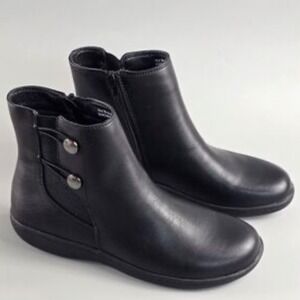 FLEXSTEP | Black Tallie Faux Leather Ankle Boots‎